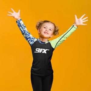 [9FX]9fx 아동래쉬가드 하와이언스타 블랙 어린이수영복