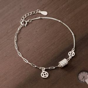 에르모사제이 W061 실버 925 펜던트 큐빅 체인 은 팔찌