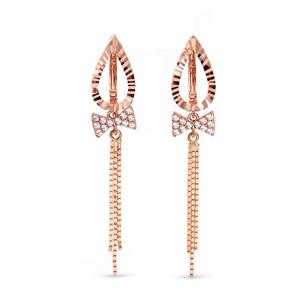 아이비골드 14K  큐빅리본 롱 귀걸이 G18061