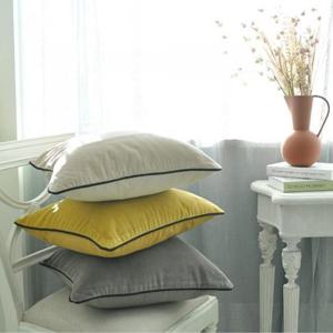 [꼬떼따블] 파이핑 벨벳 사각 쿠션 커버 - (직사각)