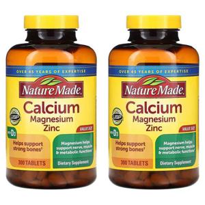 해외직구 Nature Made 네이처메이드 칼슘 마그네슘 아연 비타민D 300정 2개 Calcium Magnesium Zinc