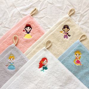 공주 40수 캐릭터 어린이집 고리수건 5장 세트 유치원 손수건