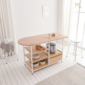 [모로] 앤디 1300 반타원 아일랜드식탁 서랍 홈바테이블 밥솥