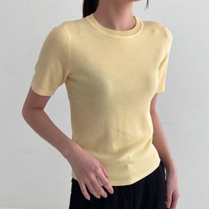 H스타일(KN)3000비스코트반팔니트티 봄 여성 니트티 스웨터