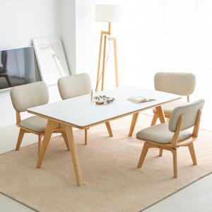 [헤닝] 마이홈3 회전의자 4인 세라믹 낮은 식탁세트 1400 의자형