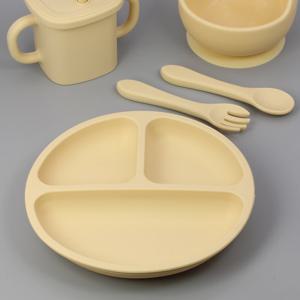 순수아 실리콘 흡착 아기식판 유아식기 어린이집식판