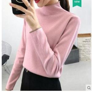 F55602 5컬러 얇고 포근 끝배색 목폴라티 목티 폴라티