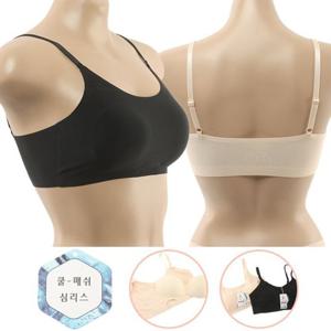 심리스 매쉬 끈 반브라 수면브라 브라렛 스포츠브라