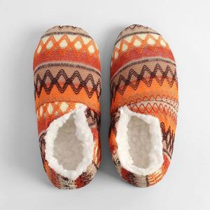 에스닉 겨울 덧신 털실내화(230~245mm) (오렌지)