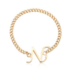 [비앤비골드] 14K 알파벳 N이니셜 레이어드 체인실반지 MPR38127