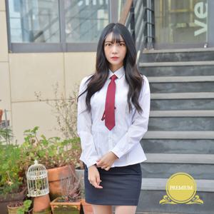 교복몰 프리미엄 스판 여성 각카라 셔츠 (컬러체크)