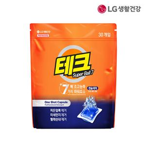 테크 수퍼볼 캡슐세제 1챔버 리필 30입