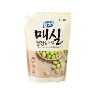[라이온][참그린] 주방세제 매실 청정 설거지 (리필) 1.2L