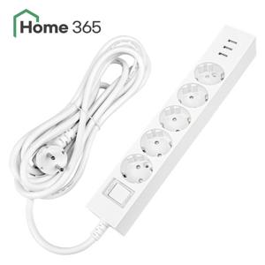 홈365 국산 USB 멀티탭 과부하차단 5구 5m / 고속충전 3포트
