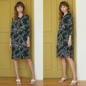 바띠 패턴 캐주얼 오피스 7부 원피스 홈쇼핑 엄마옷 빅사이즈