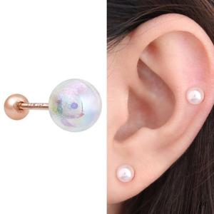 14K 골드필드 핀 오로라 아크릴 볼 피어싱