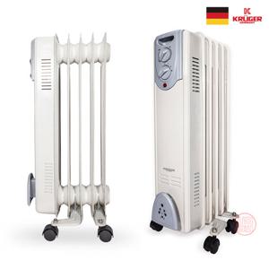 크루거 전기 오일 라디에이터 5핀 KRR-935 소형 히터 사무실 가정 화장실 욕실 동파방지 난로 라지에이터