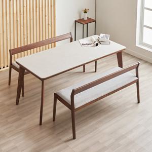 에르 포세린세라믹 원목 6인 식탁세트(벤치2) 국내제작