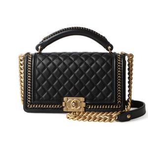 (명품) 샤넬 A94804 카프스킨 탑핸들 보이백 미듐