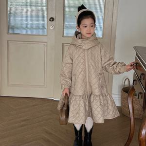 [베이비맥스] 셔링 플레어 후드 롱 패딩 점퍼 R10287