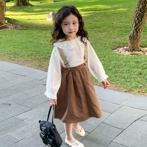 [베이비맥스] 라떼 스트랩 멜빵 스커트 R10825