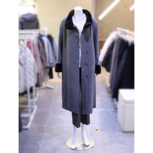 [아르테] 여성 밍크털 트리밍 모직 벨티드 롱코트 DPDCWL930