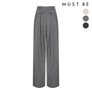[머스트비] 여성 페이크 포켓 핀턱 와이드 팬츠