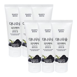 [해피바스]해피바스 대나무숯 피지흡착 클렌징폼 200g x6