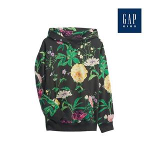 [갭키즈]플로럴 패턴 포켓 후드 티셔츠(802836-00-9_BK)