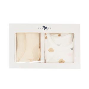 [HP]블루독베이비[백일.돌.조카선물] WH)도기럽럽바디수트SET(44370-040-15) (실내복 등원복 선물)