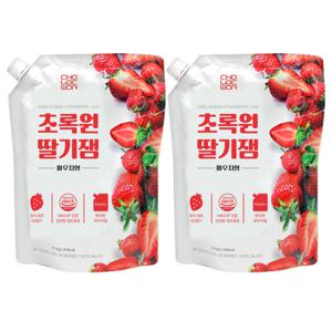 초록원 딸기잼 파우치형 1kg+1kg