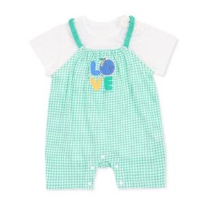 [오가닉맘]  MJMLQE04 그린애플체크반소오버올세트