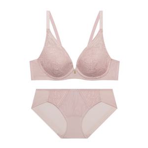 트라이엄프 딥브이 플로랄 노와이어 인디핑크 브라 팬티