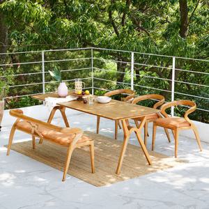 스코나 메디나 물푸레 애쉬 원목 6인 식탁세트 2000(벤치형)