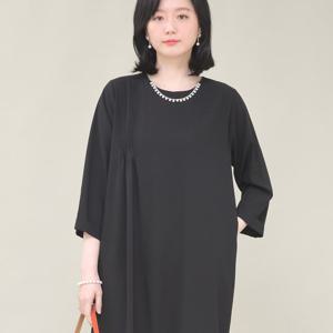 애비뉴투지 엄마옷 원사이드 핀탁 주름 목걸이 원피스 K04408