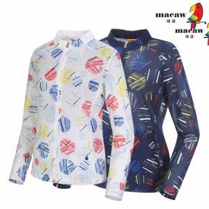 [마코] (여성)도트 패턴 시스루 집업 점퍼_MLW2TJ04