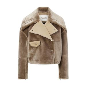 라움 여성  NANUSHKA 카멜 단색 무스탕 CWJA2F410CM