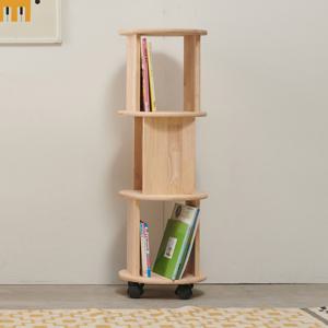 (착불)우아미가구 베첼 고무나무 원목 3단 이동식 책장