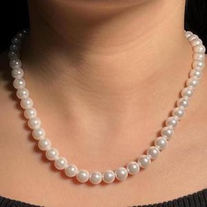 국산 크리스탈코어 핵진주 목걸이 8mm 92.5은체인장식