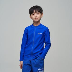 내셔널지오그래픽키즈 K242URG610 스몰로고 래쉬가드 풀집업 COBALTBLUE