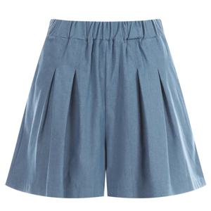 샵앤) 핀턱여성 큐롯팬츠 데님 치마바지 PIC-WPT-12031-연청