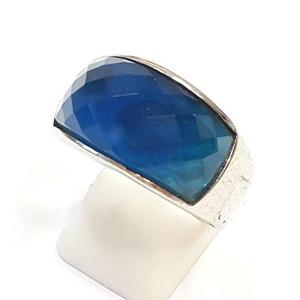 [블루케이] 실버 사파이어 합성석 반지240801-01남성