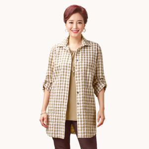 [마담엘레강스] 시어서커 체크 셔츠형 재킷 K211JK02