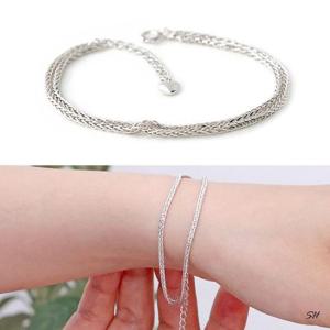 92.5 실버 더블 볼륨 체인 은 팔찌