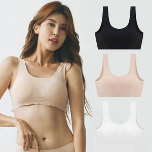 고아라 여성 편한 노와이어 쿨 냉감 스포츠 운동 브라 탑