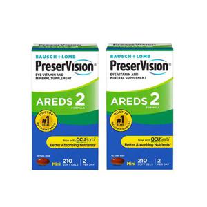 2개X  바슈롬  프리저  비젼  아레드2  포뮬라  아이  비타민  210  소프트젤