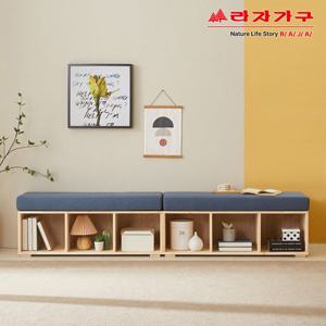라자가구 리브 데이빈 소나무 원목 3+3칸 수납 벤치 소파 RDL009