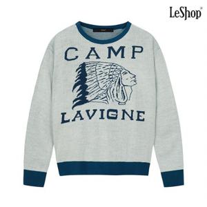 [르샵]인디언 레터링 배색 니트 (DO3KT014A)