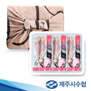 [제주시수협] 제주 반건조 저염 옥돔(대) 180g x 3팩 선물세트 보자기 선물포장
