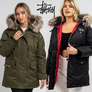 스투시 stussy 20319981 여자 Ryerson 인조 퍼 후드 야상 자켓